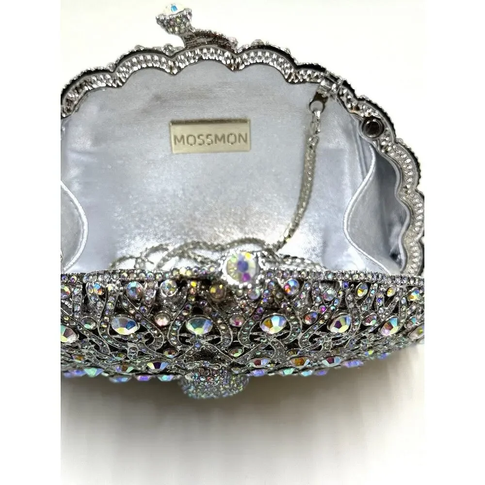 STUNNING Mission Peacock Bling Purse, has beautiful‎ silver chain,Fairy,Queen